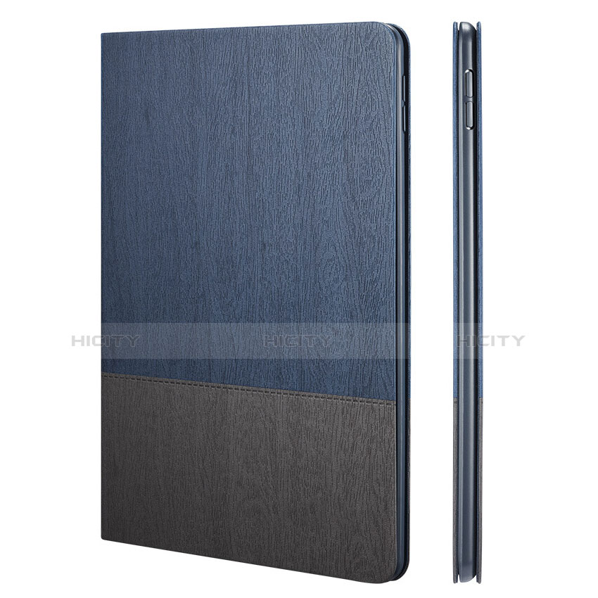 Etui Portefeuille Livre Cuir L06 pour Apple iPad Pro 10.5 Bleu Plus