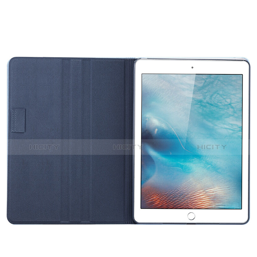 Etui Portefeuille Livre Cuir L06 pour Apple iPad Pro 10.5 Bleu Plus