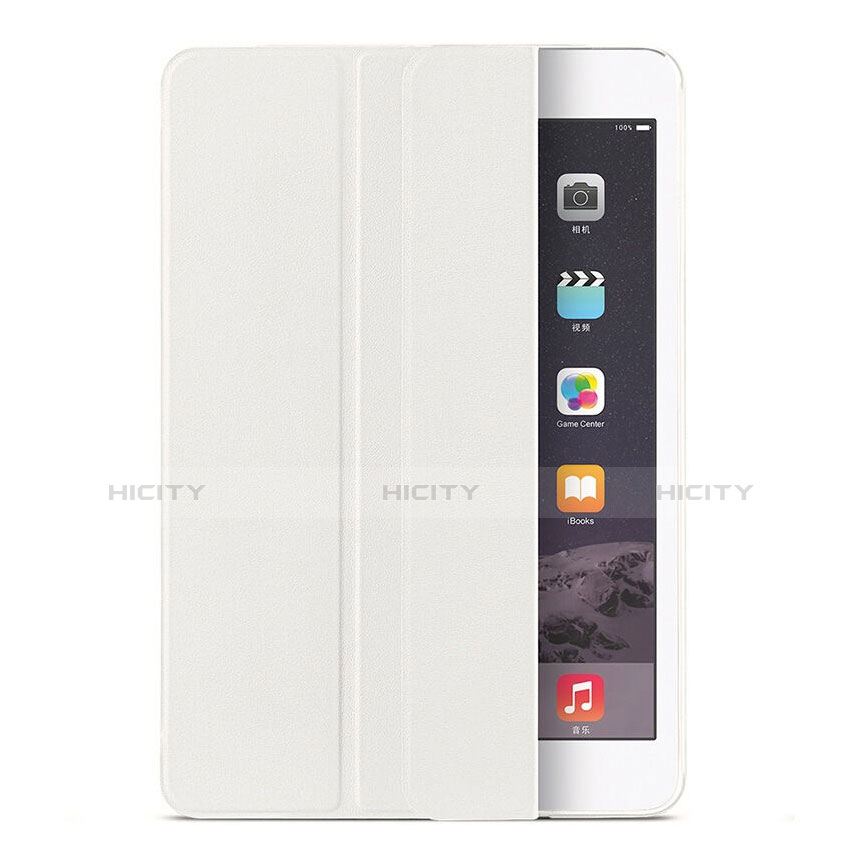 Etui Portefeuille Livre Cuir pour Apple iPad Air 2 Blanc Plus