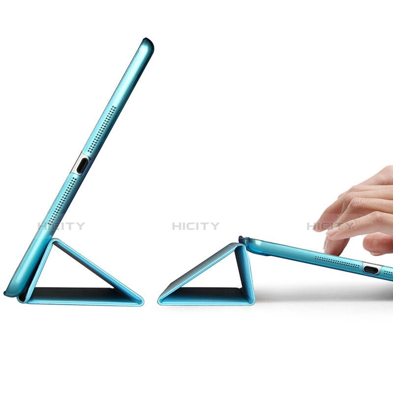 Etui Portefeuille Livre Cuir pour Apple iPad Air Bleu Ciel Plus