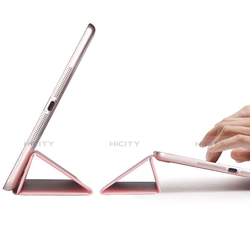 Etui Portefeuille Livre Cuir pour Apple iPad Mini Or Rose Plus