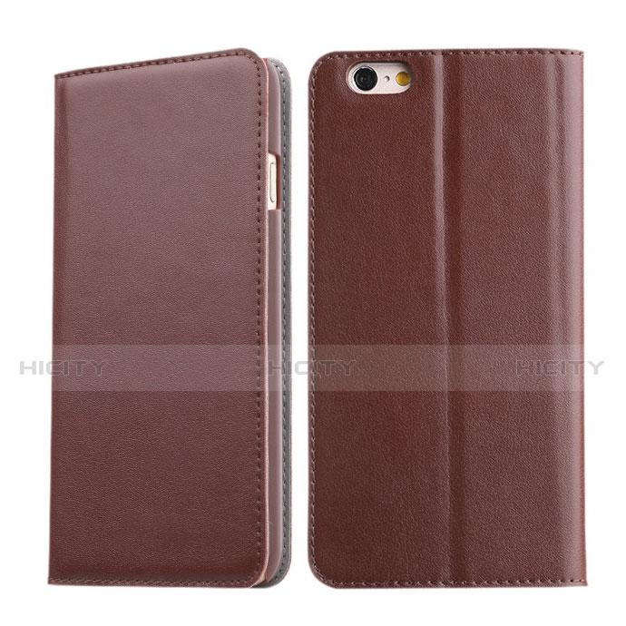 Etui Portefeuille Livre Cuir pour Apple iPhone 6 Marron Plus