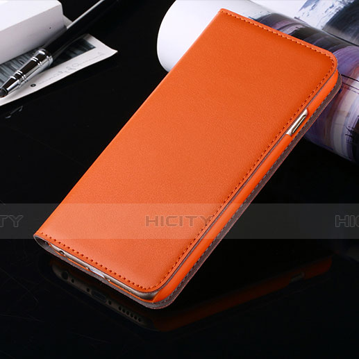 Etui Portefeuille Livre Cuir pour Apple iPhone 6 Plus Orange Plus