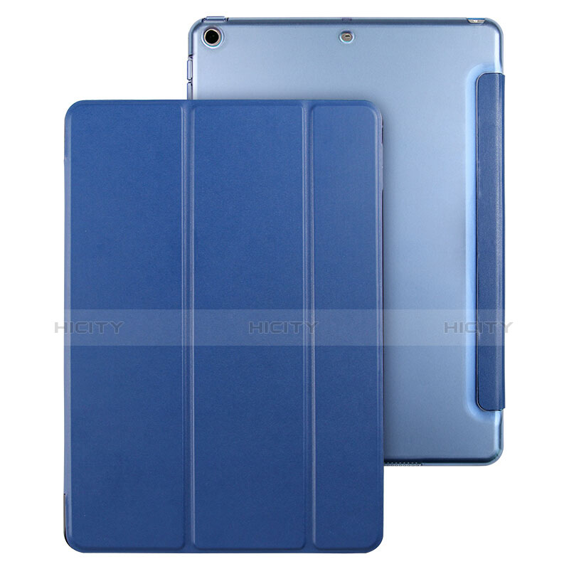 Etui Portefeuille Livre Cuir pour Apple New iPad 9.7 (2017) Bleu Plus