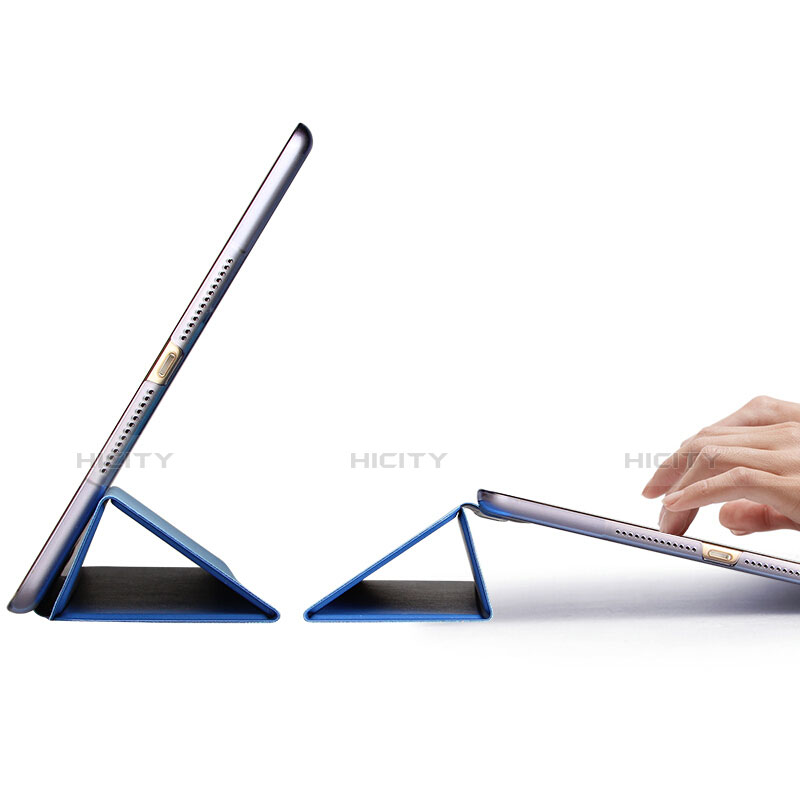 Etui Portefeuille Livre Cuir pour Apple New iPad 9.7 (2017) Bleu Plus