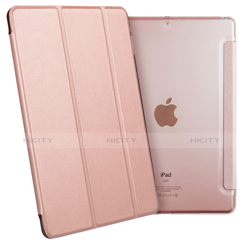 Etui Portefeuille Livre Cuir pour Apple New iPad Pro 9.7 (2017) Or Rose Plus