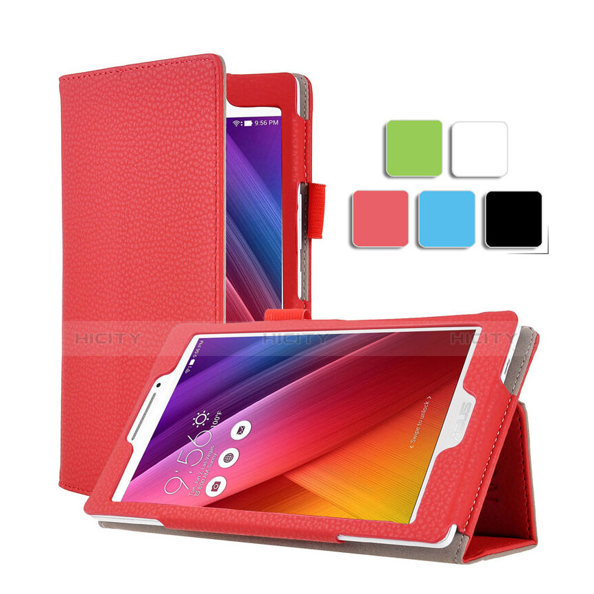 Etui Portefeuille Livre Cuir pour Asus ZenPad C 7.0 Z170CG Rouge Plus