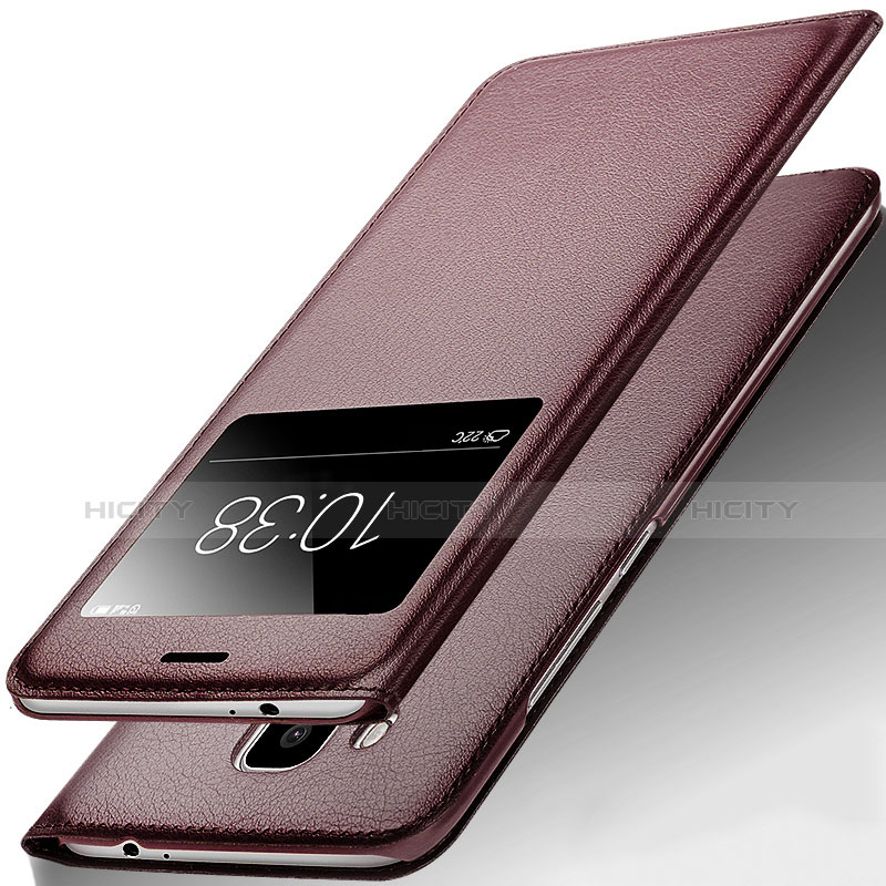 Etui Portefeuille Livre Cuir pour Huawei G9 Plus Marron Plus