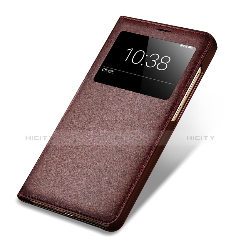 Etui Portefeuille Livre Cuir pour Huawei G9 Plus Marron Plus