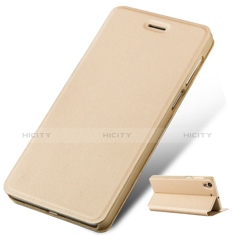 Etui Portefeuille Livre Cuir pour Huawei Honor 5A Or Plus