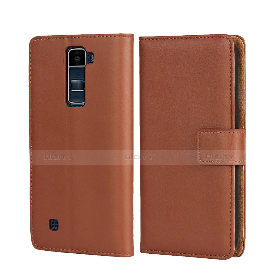 Etui Portefeuille Livre Cuir pour LG K7 Marron Plus