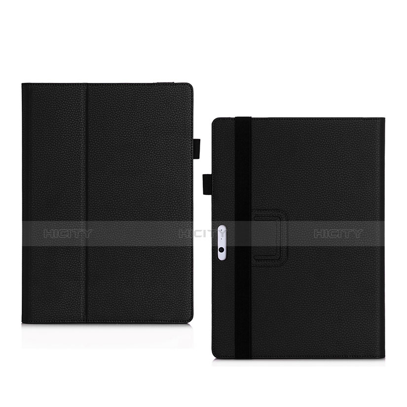 Etui Portefeuille Livre Cuir pour Microsoft Surface Pro 3 Noir Plus