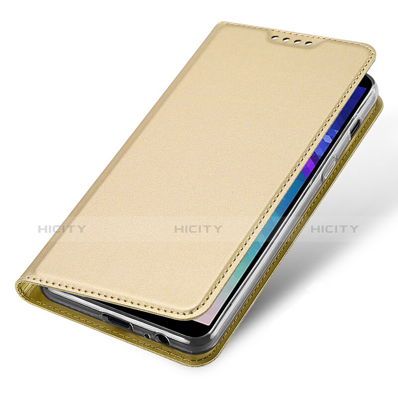 Etui Portefeuille Livre Cuir pour Samsung Galaxy A6 Plus (2018) Or Plus