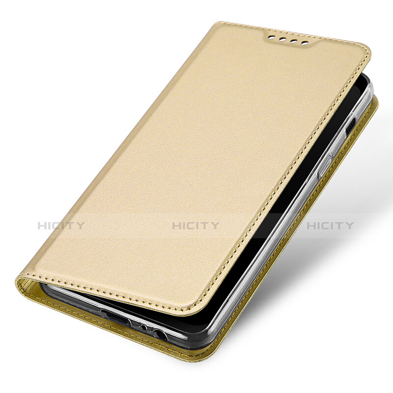 Etui Portefeuille Livre Cuir pour Samsung Galaxy A8 (2018) Duos A530F Or Plus