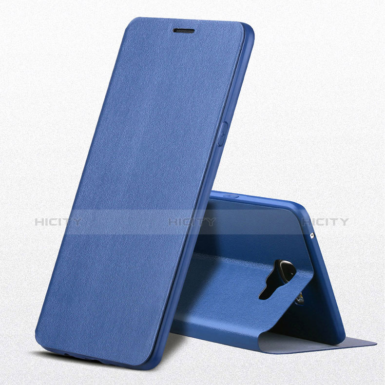 Etui Portefeuille Livre Cuir pour Samsung Galaxy A9 (2016) A9000 Bleu Plus