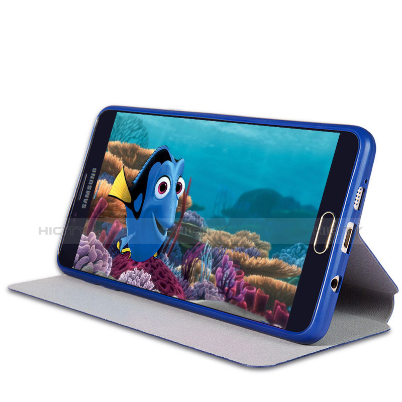 Etui Portefeuille Livre Cuir pour Samsung Galaxy A9 (2016) A9000 Bleu Plus