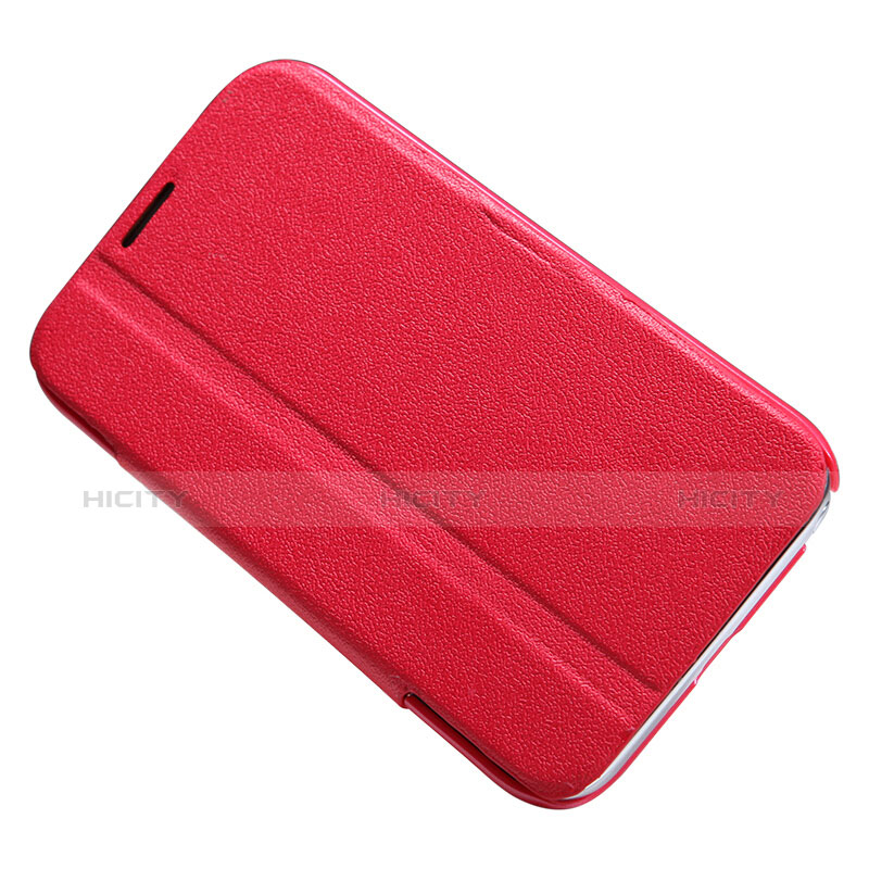 Etui Portefeuille Livre Cuir pour Samsung Galaxy Note 2 N7100 N7105 Rouge Plus