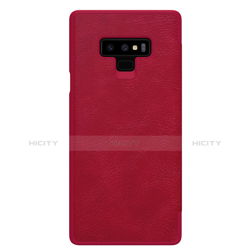 Etui Portefeuille Livre Cuir pour Samsung Galaxy Note 9 Rouge Plus