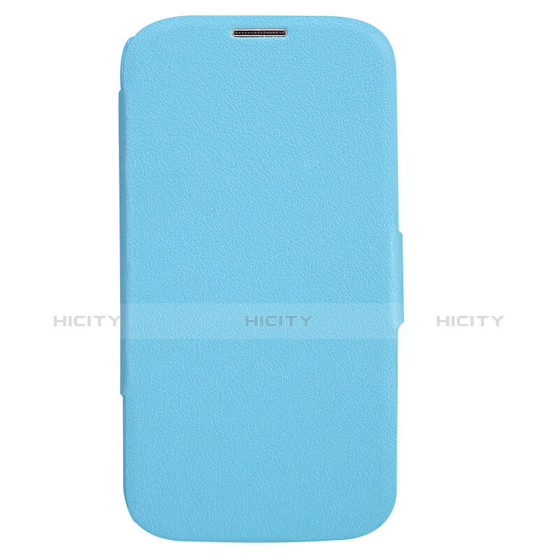 Etui Portefeuille Livre Cuir pour Samsung Galaxy S4 i9500 i9505 Bleu Plus