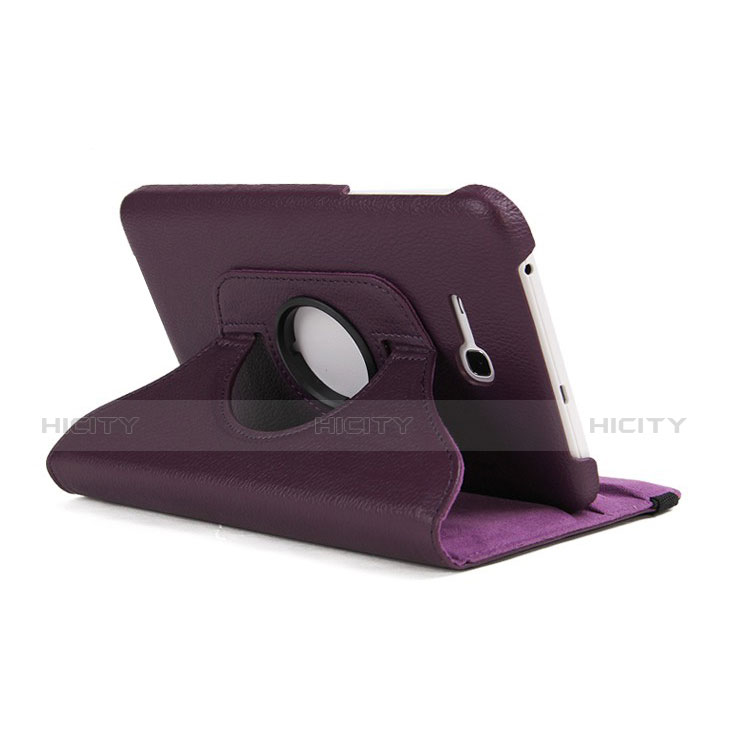 Etui Portefeuille Livre Cuir pour Samsung Galaxy Tab 3 Lite 7.0 T110 T113 Violet Plus