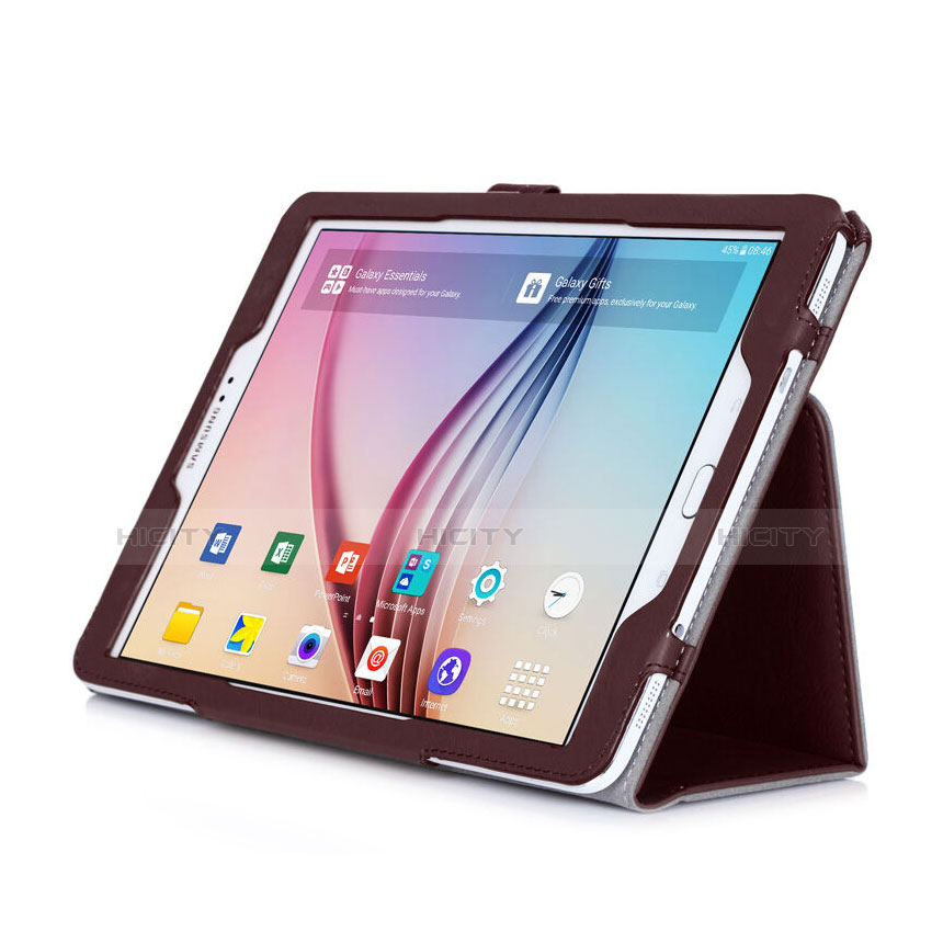 Etui Portefeuille Livre Cuir pour Samsung Galaxy Tab S2 9.7 SM-T810 SM-T815 Marron Plus