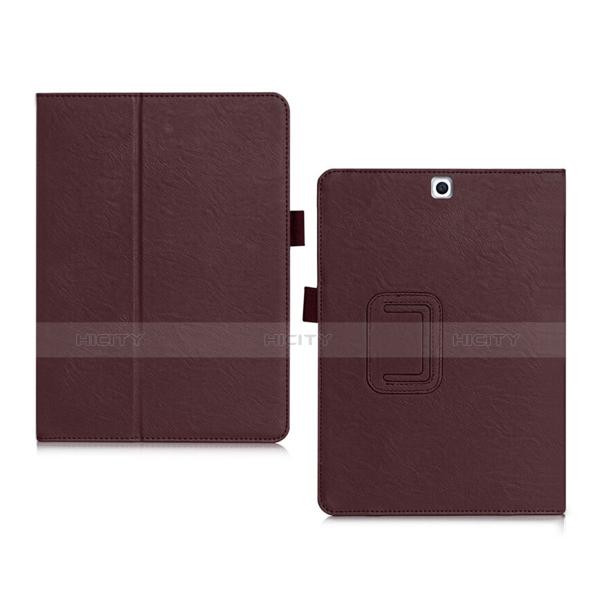 Etui Portefeuille Livre Cuir pour Samsung Galaxy Tab S2 9.7 SM-T810 SM-T815 Marron Plus