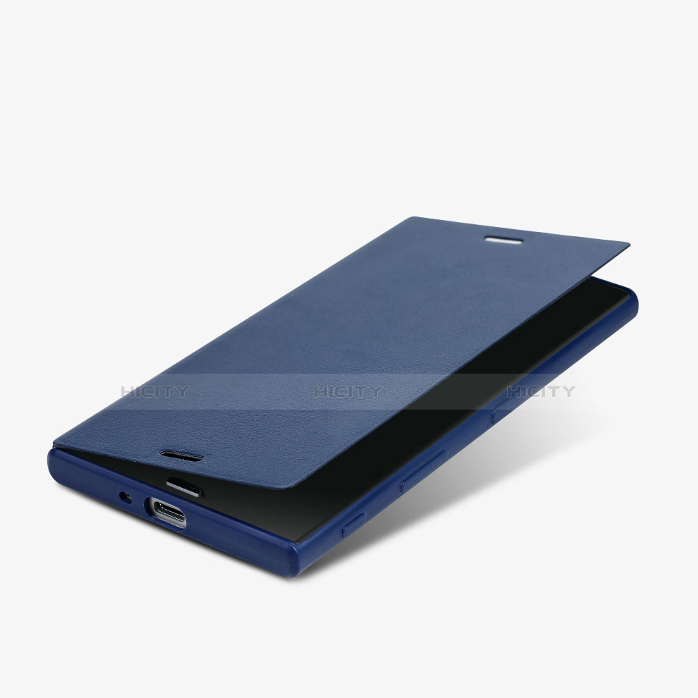 Etui Portefeuille Livre Cuir pour Sony Xperia XZ Bleu Plus