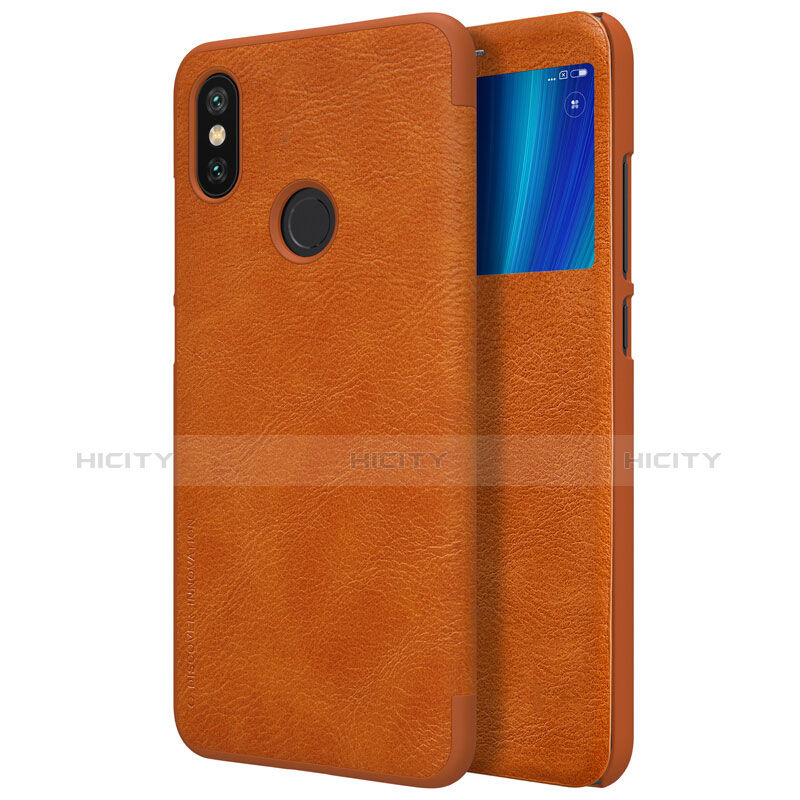 Etui Portefeuille Livre Cuir pour Xiaomi Mi 6X Marron Plus