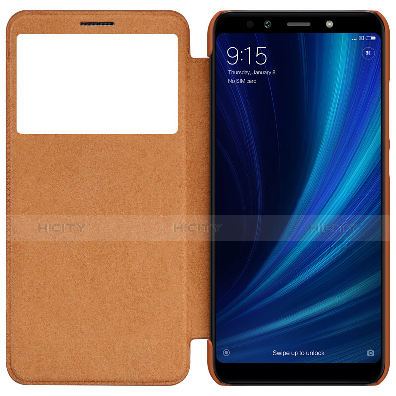 Etui Portefeuille Livre Cuir pour Xiaomi Mi 6X Marron Plus