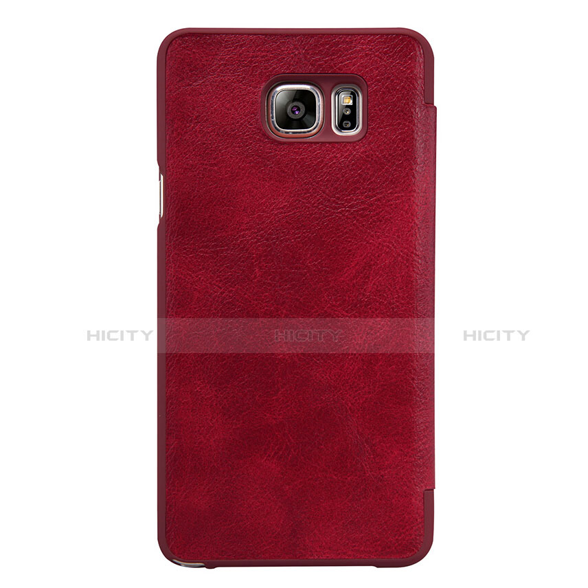 Etui Portefeuille Livre Cuir U01 pour Samsung Galaxy S7 Edge G935F Rouge Plus