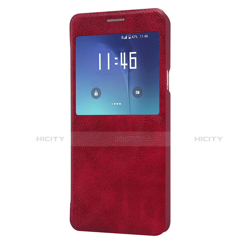 Etui Portefeuille Livre Cuir U01 pour Samsung Galaxy S7 Edge G935F Rouge Plus