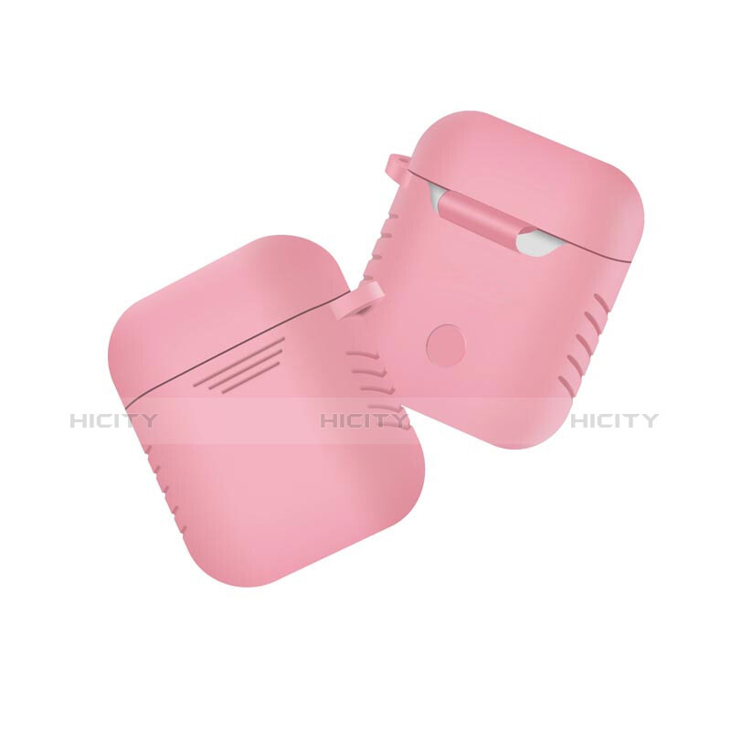 Etui Silicone avec Mousqueton pour Boitier de Charge de Airpods Z04 Rose Plus