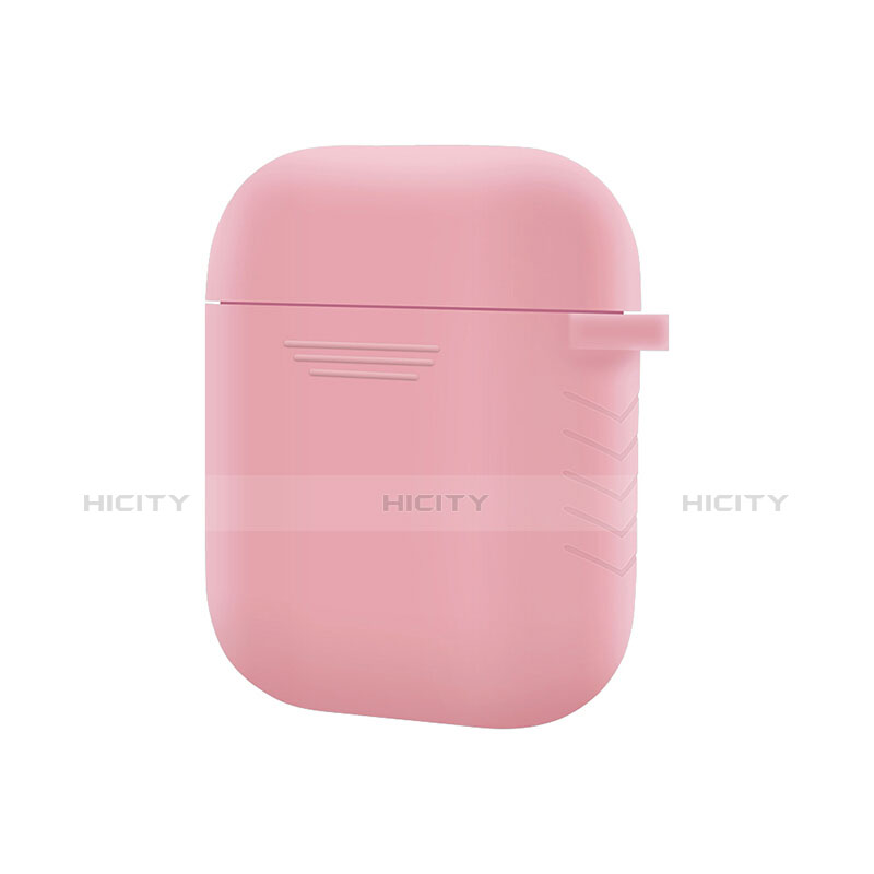 Etui Silicone avec Mousqueton pour Boitier de Charge de Airpods Z04 Rose Plus