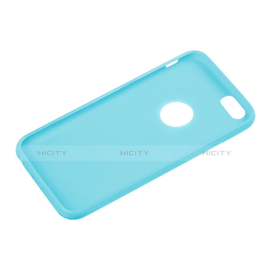 Etui Silicone avec Trou Souple Couleur Unie pour Apple iPhone 6 Bleu Ciel Plus