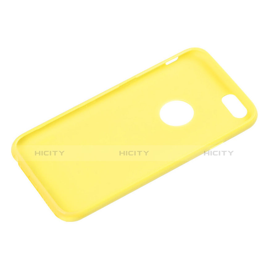 Etui Silicone avec Trou Souple Couleur Unie pour Apple iPhone 6 Jaune Plus