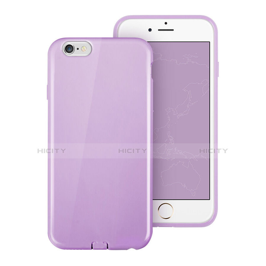 Etui Silicone Gel Souple Couleur Unie pour Apple iPhone 6 Plus Violet Plus