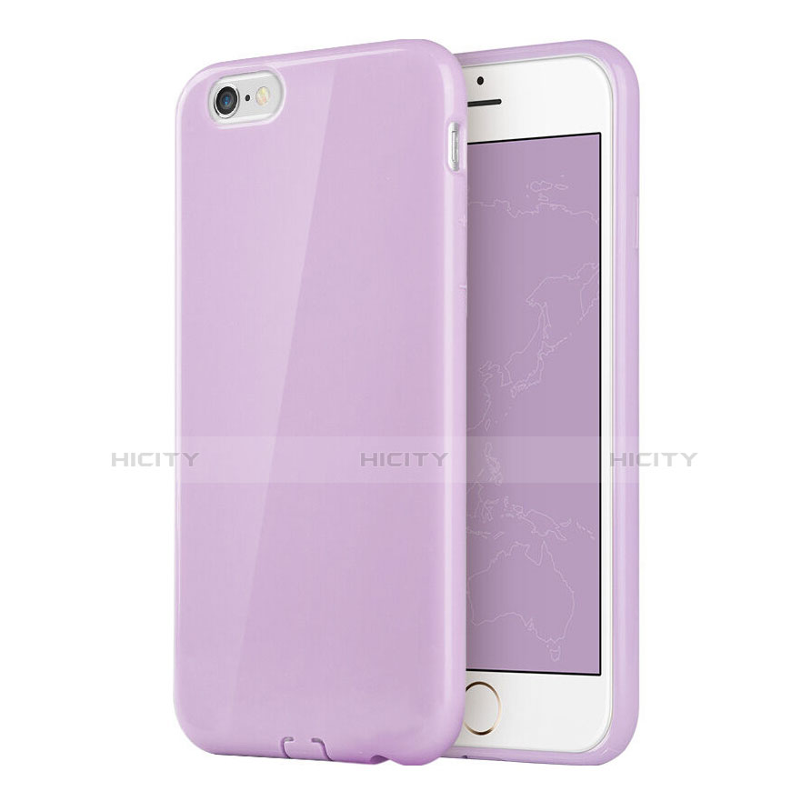 Etui Silicone Gel Souple Couleur Unie pour Apple iPhone 6 Plus Violet Plus