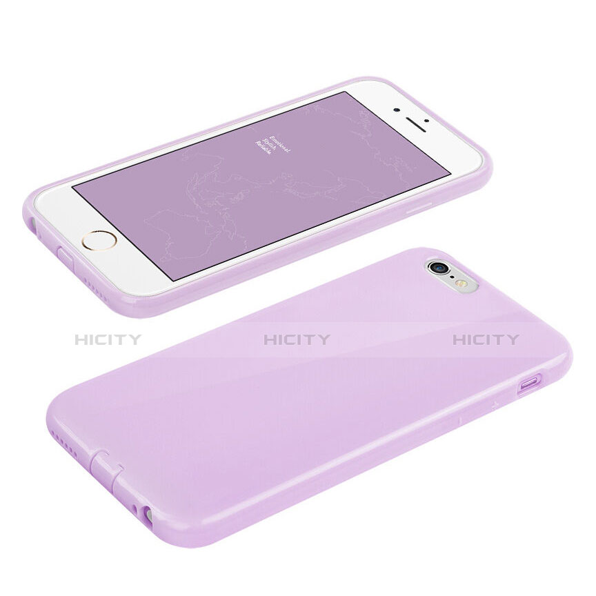 Etui Silicone Gel Souple Couleur Unie pour Apple iPhone 6 Plus Violet Plus