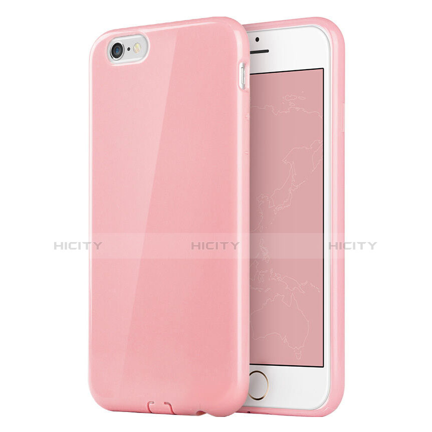 Etui Silicone Gel Souple Couleur Unie pour Apple iPhone 6 Rose Plus