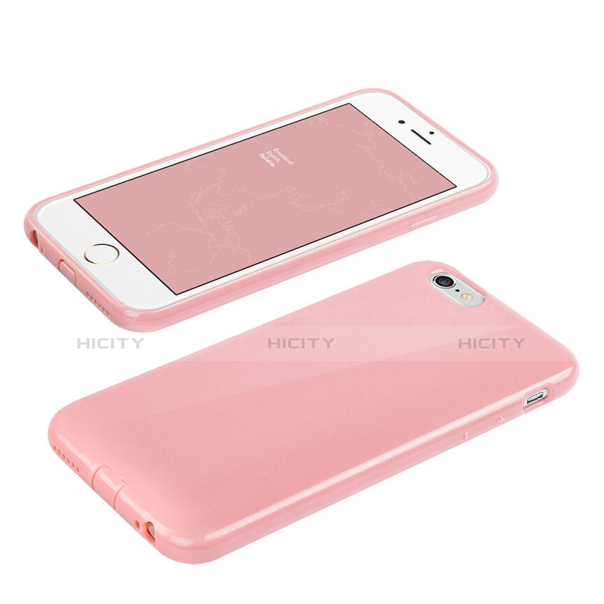 Etui Silicone Gel Souple Couleur Unie pour Apple iPhone 6 Rose Plus