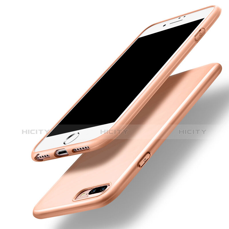 Etui Silicone Gel Souple Couleur Unie pour Apple iPhone 7 Plus Orange Plus