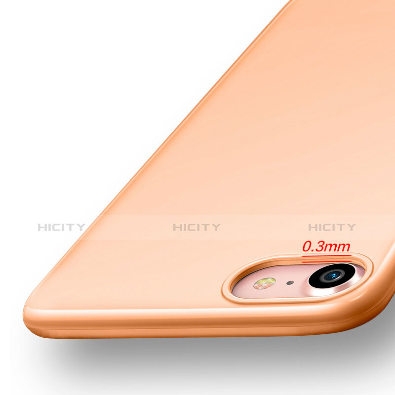 Etui Silicone Gel Souple Couleur Unie pour Apple iPhone 8 Orange Plus