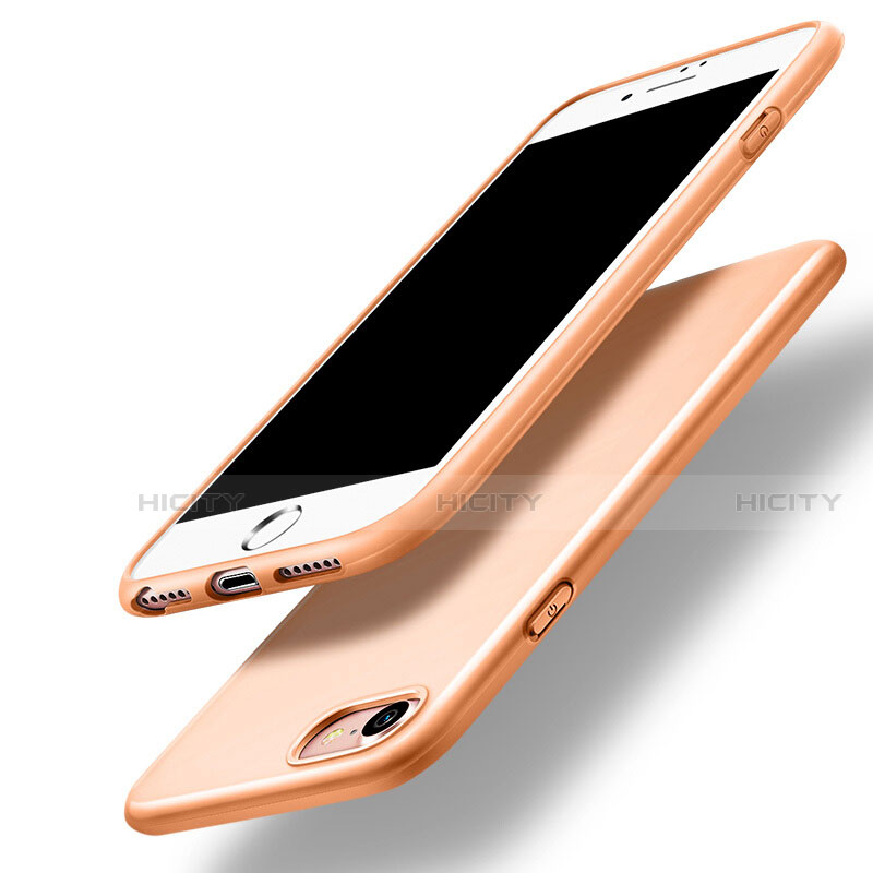 Etui Silicone Gel Souple Couleur Unie pour Apple iPhone SE3 (2022) Orange Plus