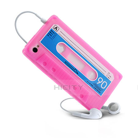 Etui TPU Souple Cassette pour Apple iPhone 4 Rose Plus