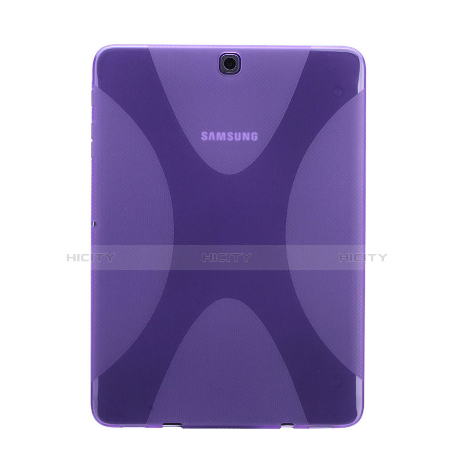 Etui TPU Souple Transparente Vague X-Line pour Samsung Galaxy Tab S2 8.0 SM-T710 SM-T715 Violet Plus