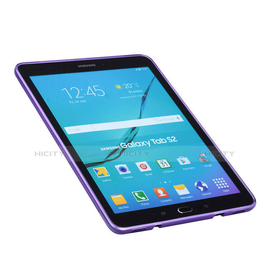 Etui TPU Souple Transparente Vague X-Line pour Samsung Galaxy Tab S2 8.0 SM-T710 SM-T715 Violet Plus