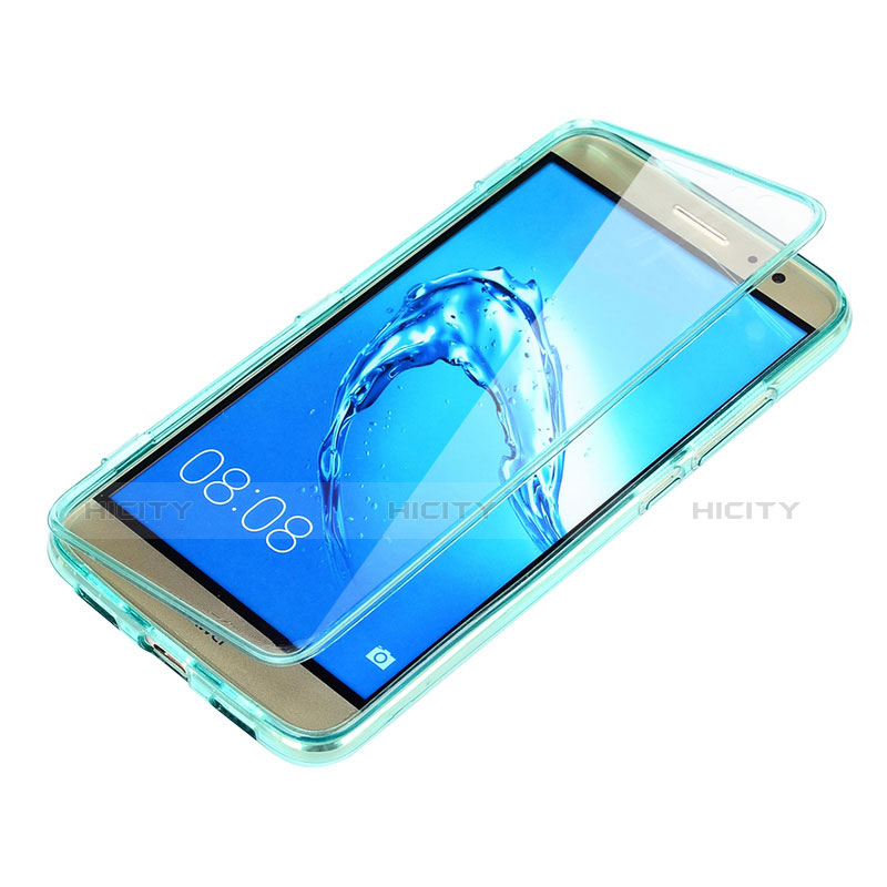 Etui Transparente Integrale Silicone Souple Avant et Arriere pour Huawei G9 Plus Bleu Ciel Plus