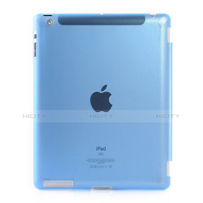 Etui Ultra Fine Plastique Rigide Transparente pour Apple iPad 2 Bleu Ciel Plus