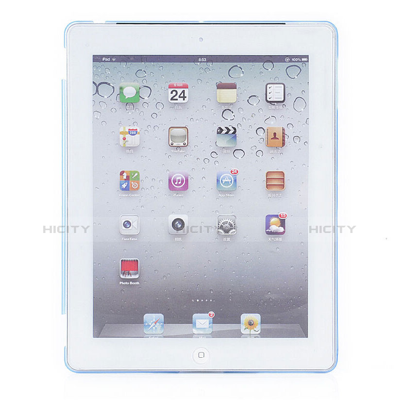 Etui Ultra Fine Plastique Rigide Transparente pour Apple iPad 3 Bleu Ciel Plus