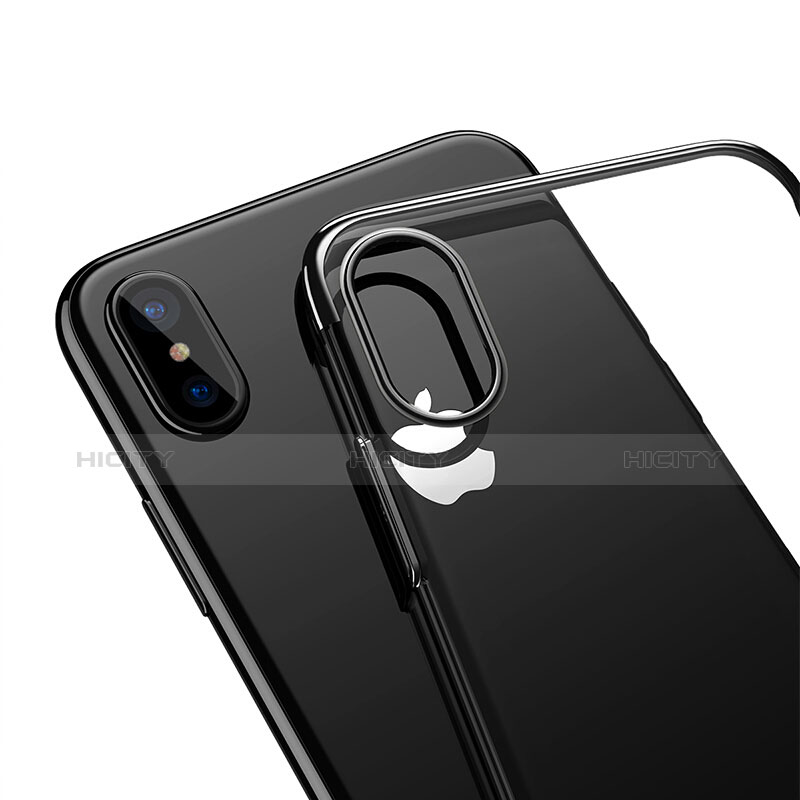 Etui Ultra Fine Plastique Rigide Transparente pour Apple iPhone Xs Noir Plus